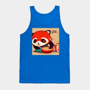 Kawaii Red Panda Eating Ramen Tank Top